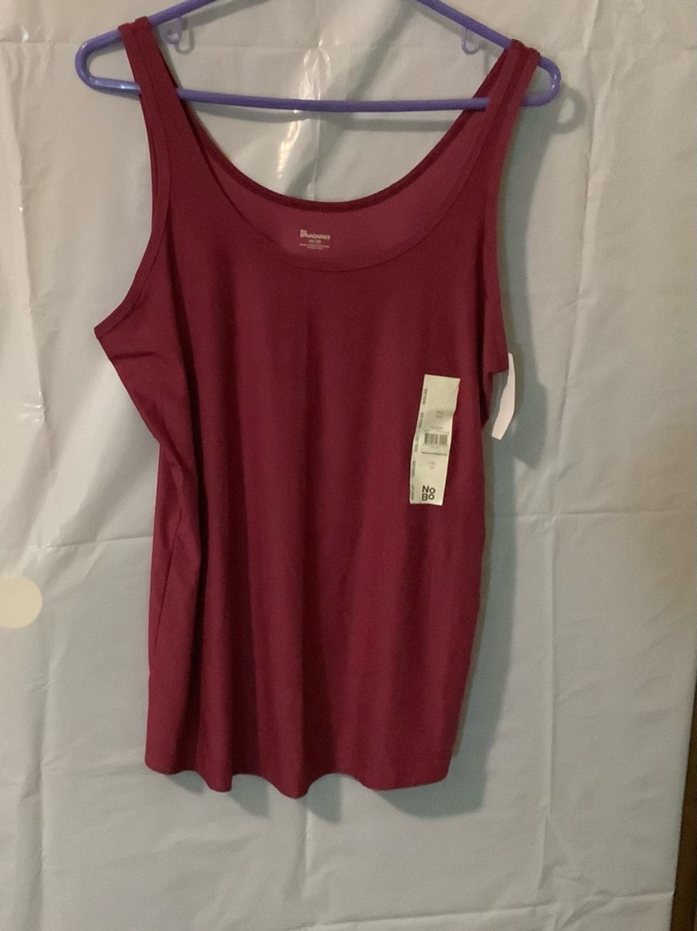 Basic Editions Women's Maroon Scoop Neck Tank Top